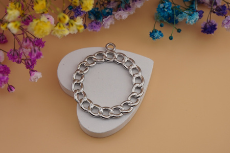 Koło ozdobne / zawieszka ze stali chirurgicznej / 36x14mm / srebrny / 1szt