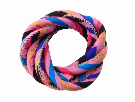 Rzemień Montezuma™ szyty z tkaniny 5x7mm/ różowy / 1m