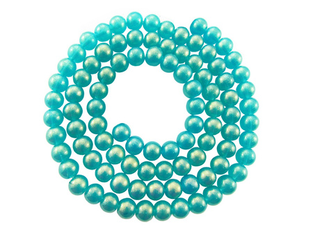 Koraliki Galaxy™ kula 8mm / turkusowy / pokryte złotym pyłem / otwór 1mm / 110 koralików