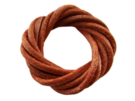 Rzemień naturalny / okrągły / 3mm / kolor brązowy, miedziany / 2m
