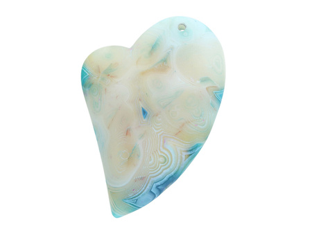 Agat / zawieszka / serce / 56x40x7mm / beżowy / 1szt