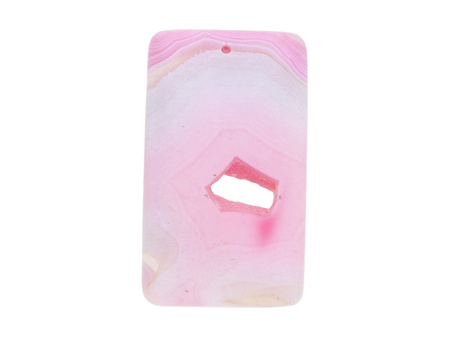 Agat / zawieszka / prostokąt / 57x33x6mm / różowy / 1szt