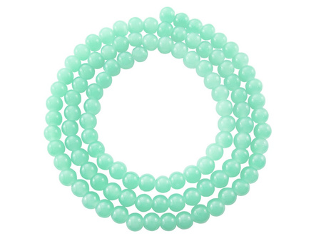 Koraliki MIST™ kula 4mm / pastelowy miętowy / otwór 0.8mm / 1sznur / 210 koralików