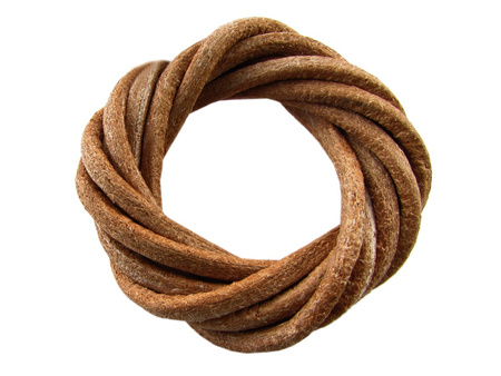 Rzemień naturalny 3mm, gładki, okrągły / beżowy / 1m