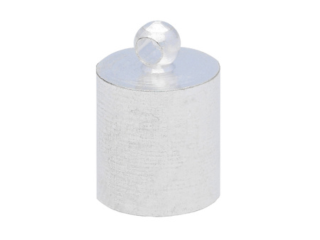 Końcówki do wklejania / okrągłe / miedź/ 12x8x8mm/ jasny srebrny / ot. 7.5mm / uchwyt 1.5mm /8szt