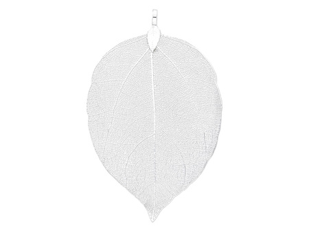 Liść ażurowy / miedziany / zawieszka / 83x51x4mm / srebrny / 1szt