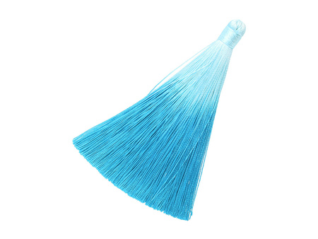 Chwost z nici wiskozowych / ombre / z szerokim oplotem / 100mm / główka 10mm / błękitny / 1szt