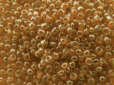 Koraliki szklane drobne, Transparent Lustered / Orange / 2,6mm / otwór round / 20g