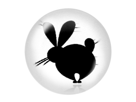 Kaboszon szklany z grafiką K25 PT1481 / czarno-biały / 25mm / 2szt