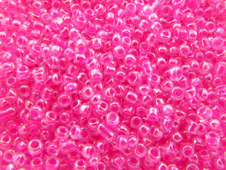 Koraliki szklane drobne, inside / fuchsia / 2,3mm / otwór round / 20g