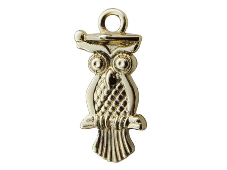 Sowa 21x9mm, zawieszka charms / kolor złoty ,KC gold / otwór 2.5mm / 2szt