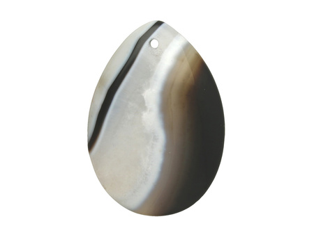 Agat / zawieszka / kropla / 43x30x7mm / brązowy, biały / 1szt