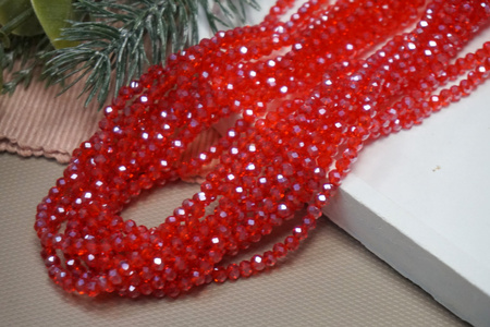 CrystaLove™ / kryształki szklane / rondelle / 3x4mm / Red / 110szt