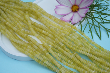 Jadeit cytrynowy / dyks / 4x2mm / żółty / sznur / 180szt