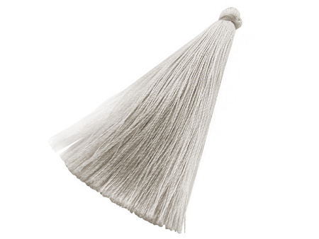 Chwost z nici wiskozowych / z połyskiem / 65mm / kolor popielaty / grubość główki 7mm / 1szt