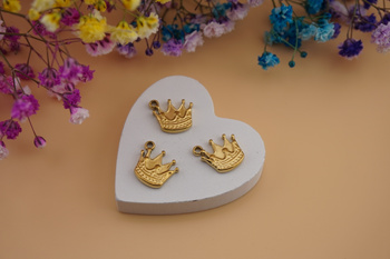 Korona / zawieszka / stal chirurgiczna / 13x14mm / złoty / 1szt