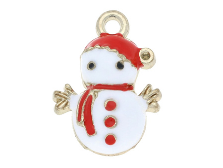 Bałwan SweetCharm™ / zawieszka charms / 16x12x4mm / KC Gold / 1szt