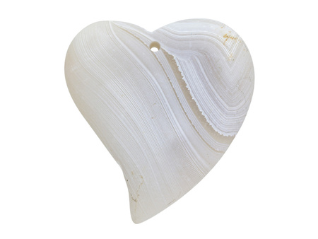 Agat / zawieszka / serce / 49x44x7mm / kremowy / 1szt