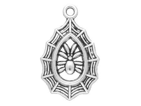 Pajęczyna / zawieszka charms / 43x21x3.5mm / srebrny / 2szt