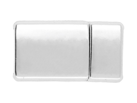 Zapięcie magnetyczne / prostokątne / 18x10x6mm / srebrny / otwór 7x3mm / 1szt