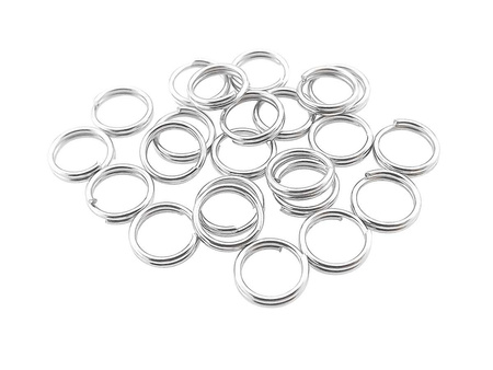 Kółka podwójne / sprężynki / 10mm / kolor srebrny / otwór 8.5mm / drut 0.6mm / 100szt