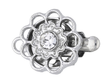 Rozeta Glamm™ / zapięcie szufladkowe / 18x12x6mm / srebrny / uchwyt 2mm / 1szt