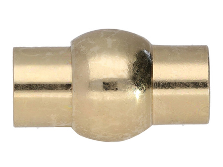 Zapięcie magnetyczne, miedziane / walec z kulką / 16x10mm / kolor KC Gold / otwór 6mm / 1szt