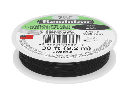 Beadalon™ / linka jubilerska / 7strd / 0.38mm / Black / 9.2m