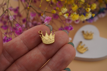 Korona / zawieszka / stal chirurgiczna / 13x14mm / złoty / 1szt