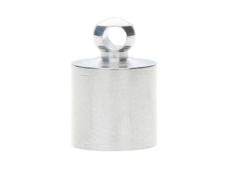 Końcówki do wklejania / okrągłe /miedź / 11x7x7mm / srebrny / otwór 6.5mm / uchwyt 1.5 / 8szt