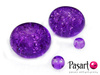 Koraliki szklane crackle, fioletowe / oponka 14x9mm / kulka 4mm / otwór 1mm / 6szt
