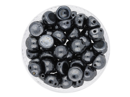 CZECHMATES™ / koraliki szklane / Cabochon / 7mm / Metallic / Hematite / 5g