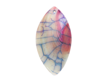 Agat / zawieszka / markiza / 61x31x8.5mm / mleczny różowy / 1szt