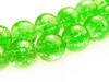 Koraliki szklane crackle, kula 10mm - kolor zielony - sznur 86szt.