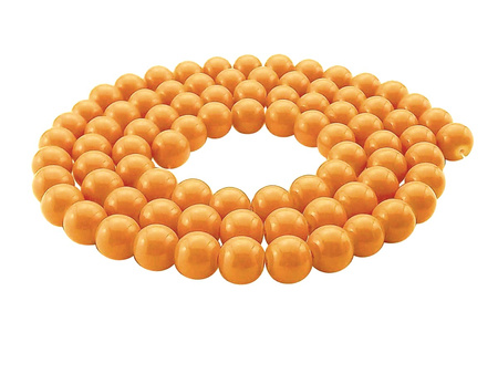 Koraliki szklane powlekane 4mm / kula / jasny miodowy / otwór 0.7mm / 1 sznur / 210 koralików