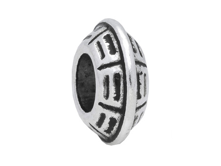 Oponka ze wzorem / przekładka / 4x10x10mm / kolor srebrny / otwór 3.5mm / 10szt