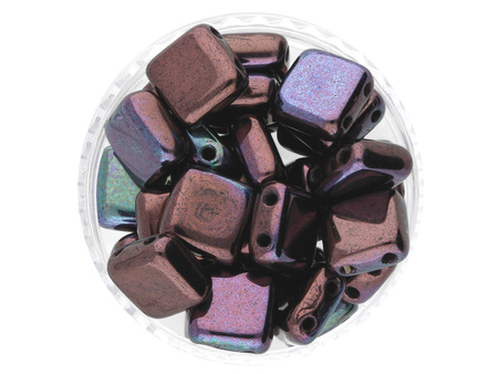 CZECHMATES™ / Tile Bead / 6mm / Luster Metallic / Amethyst Jet / 30szt