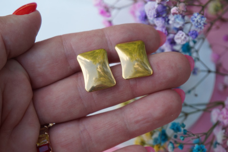 Sztyfty prostokąty ozdobne / stal chirurgiczna / 27x16mm / złoty / 2szt
