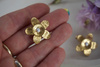 Sztyfty kwiatki / stal chirurgiczna / 25mm / złoty / 2szt