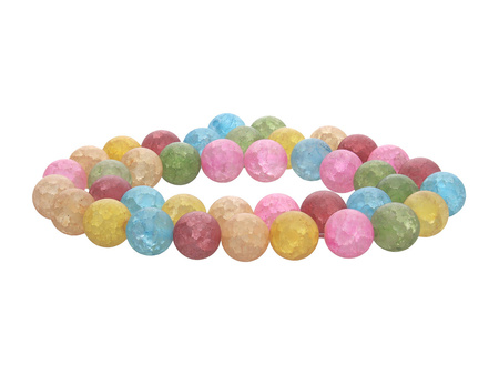 Kryształ lodowy / matowy / kula / 10mm / multikolor ciemny / 38szt