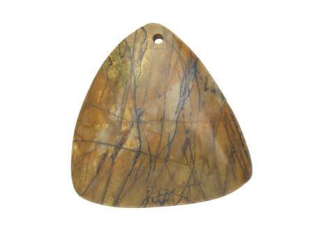 Jaspis Picasso / zawieszka / trójkąt / 43x42x6.5mm / pomarańczowy / 1szt