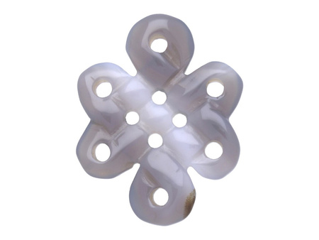 Agat Szary / zawieszka / łącznik / guzik z kamienia / 53x43x7.5mm / 1szt