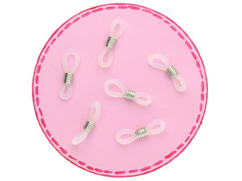 Końcówka do okularów / gumka łącznik / 20x4mm / biały, srebrny / 6szt.