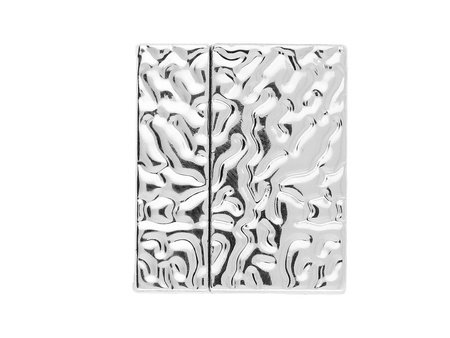 Zapięcie magnetyczne / z fakturą / płaskie / 23x33x6mm / srebrny / otwór 30x3mm / 1szt