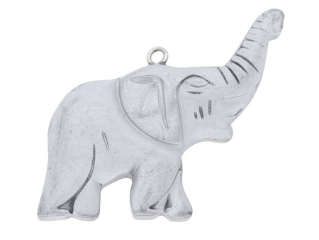 Hematyt / matowy / słoń / zawieszka / 39x37x5mm / Silver / 1szt