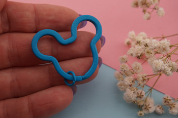 Baza breloka / głowa myszki / stal chirurgiczna / 3,9x3,2cm / niebieski / 1szt