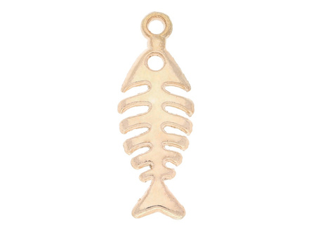 Rybi szkielet / zawieszka charms / 26x9x2mm / KC Gold / 1szt