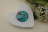 Kaboszon syntetyczny / turkus / koło / 20mm / 1szt