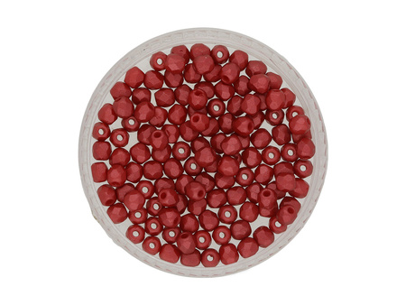 Firepolish™ / 3mm / Alabaster / Dark Coral / 40szt