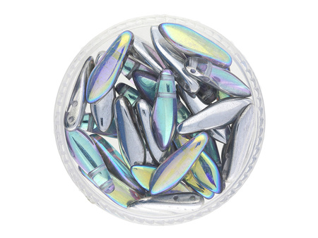 CZECHMATES™ / Daggers / 5/16mm / Crystal / Silver Rainbow / 15szt